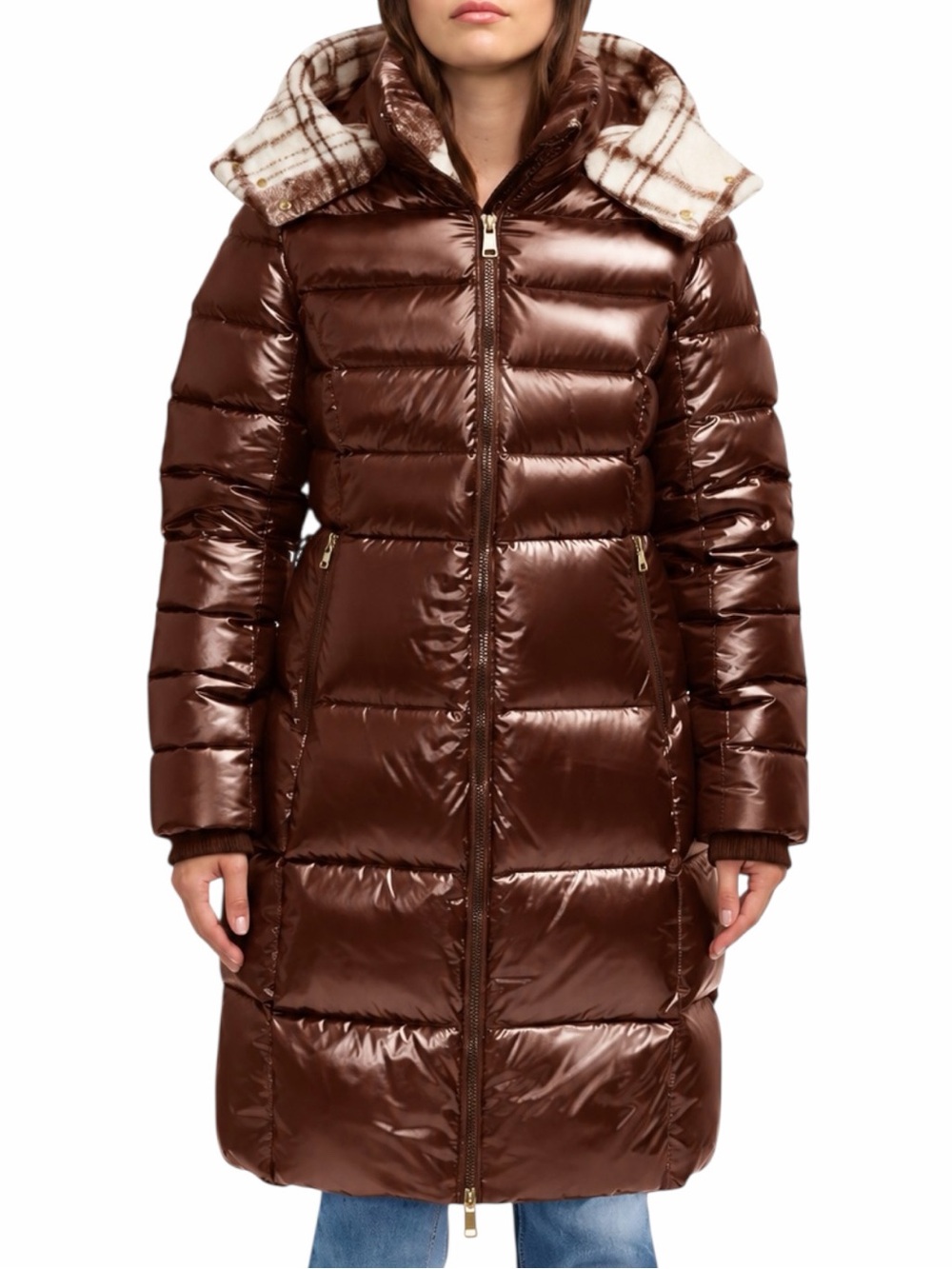 NWT: SCOTCH & SODA Willemina Quilted Duck Coat, Brown, Size  XS